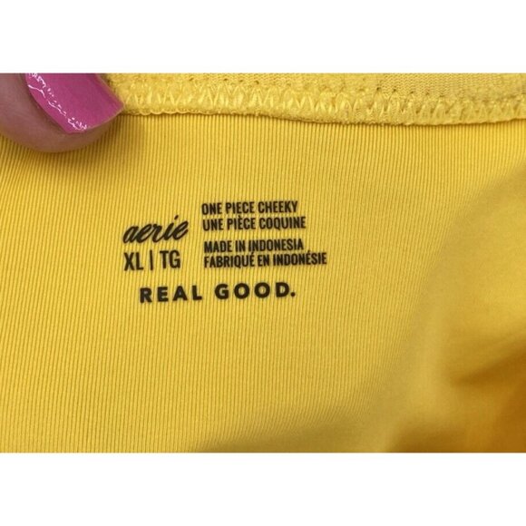 Aerie One Piece Swimsuit XL Cheeky Asymmetrical Cut-Out Textured New - Picture 2 of 8